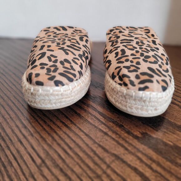 Francescas Espadrille shoe slip On Slide 8 Leopard - Picture 2 of 13
